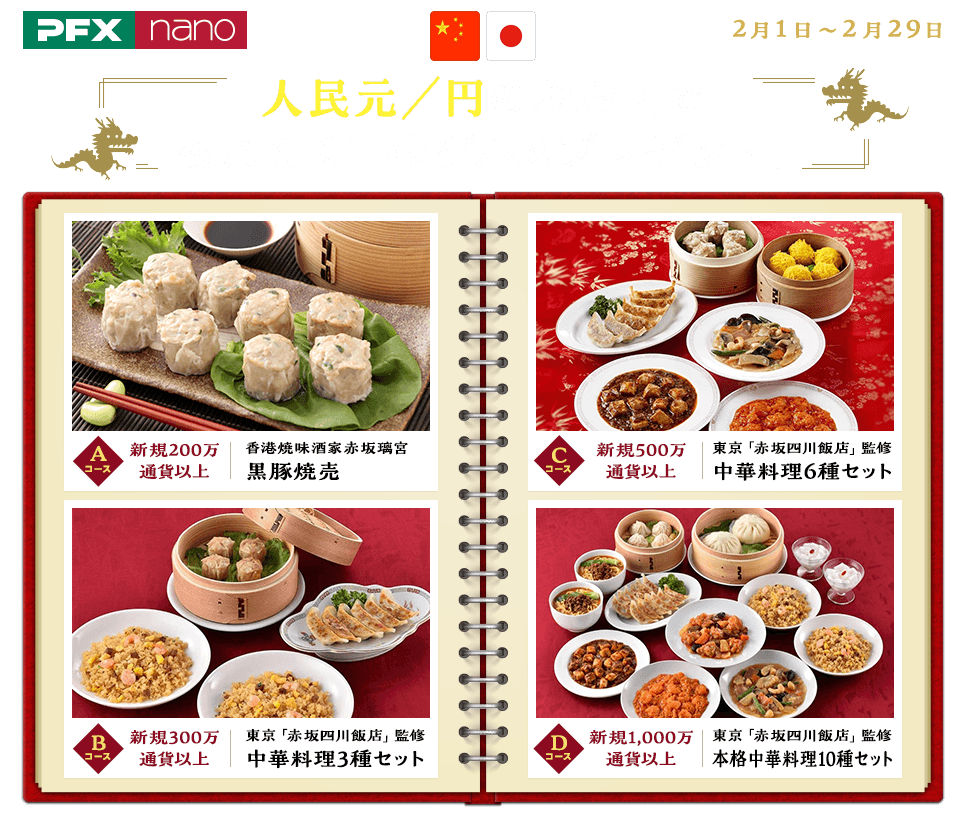人民元/円のお取引でもれなく!中華グルメプレゼント(2024年2月)