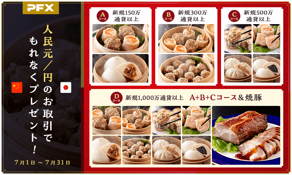 人民元/円のお取引でもれなく!中華グルメプレゼント(2024年7月)