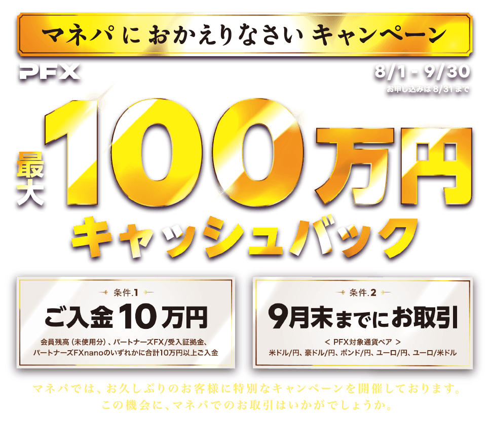 マネパにおかえりなさいキャンペーン(2024年8月)