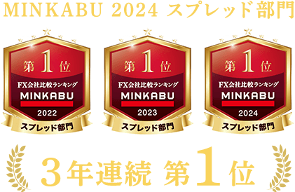 MINKABU 2024 スプレッド部門 3年連続第1位